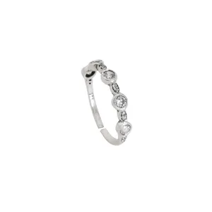 "Oval Cut <b>CZ</b> Round Stone Sterling Silver Women's Rhodium Plated <b>Ring</b>-Gift Option" - Product Image 1