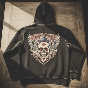 Sudadera con Capucha Unisex de Invierno, 100% Algodón, Estilo Francés, Holgada, con Logotipo Bordado, Lavado Ácido, Desgastada, Rota, Estilo Urbano - Product Image 2