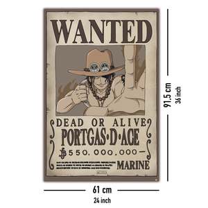 For One Piece Anime <b>Poster</b> Wanted Portgas D. Ace - Product Image 4