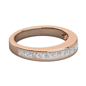 แหวนทองคำ 18K ประดับเพชรทรงปรินเซสคัท สำหรับผู้หญิง ดีไซน์โรแมนติกแบบ Eternity Band เหมาะสำหรับงานแต่งงานหรือเป็นแหวนแทนคำมั่นสัญญา ได้รับการรับรองจาก IGI เครื่องประดับคุณภาพสูง - Product Image 3