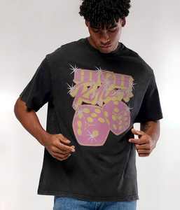 Camiseta de algodón 100% de gran tamaño para hombre, serigrafía gráfica personalizada, tejido pesado, informal, transpirable de alta calidad, venta al por mayor - Product Image 4