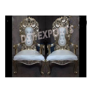 Chaises de trône de scène de mariage royal Vente chaises de trône de scène de fête de mariage royal Cérémonie indienne Événement Ensemble de chaises de marié de mariée - Product Image 2