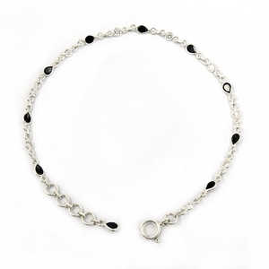 Pulsera Bohemia CZ blanca y negra hecha a mano en joyería de plata de ley 925 Joyería Bohemia elegante disponible a precio mayorista - Product Image 3
