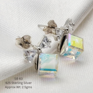 Luxury 925 Sterling Silver 2.8 Gms Light-Weight Luxury <b>Crystal</b> <b>Earrings</b> Christmas Gift for Her - Product Image 6