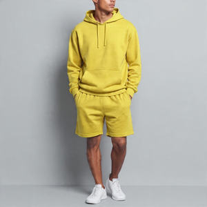 High Quality Winter Hoodie Shorts Two Piece Set Streetwear Jogger Fleece Hood Top <b>Men</b> - Product Image 6