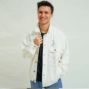 แจ็กเก็ตยีนส์สำหรับผู้ชายดีไซน์ใหม่แจ็กเก็ตยีนส์สีทึบสไตล์ลำลอง - Product Image 6