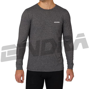 T-shirt gris ajusté à manches longues pour la salle de sport, en tissu extensible et respirant, coupe slim, confortable pour l'entraînement, les séances d'entraînement, l'usage quotidien, pour hommes, salle de sport - Product Image 1