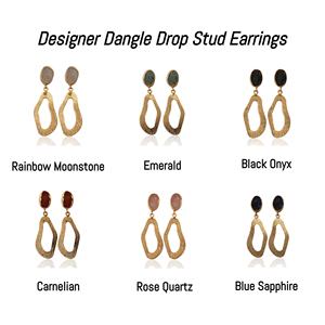 Pendientes hechos a mano con acabado mate de cuarzo rosa Natural, pendientes de piedras preciosas chapados en oro, joyería de moda - Product Image 2