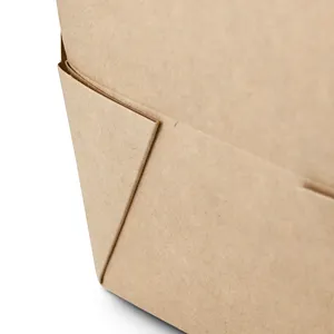 Boîtes à emporter en carton brun 600 ml, empilables, légères, pour repas rapides - 450 pcs/carton - Product Image 6