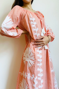 2025 Hot Selling Casual Floral Embroidered Work Womens Dresses Deep V-neck Long Sleeve Sexy Spring Summer Ukrainian Dress - Product Image 4