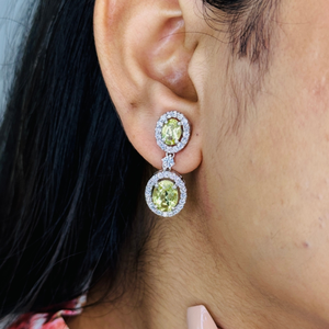 ต่างหูเพชรเพอริโดธรรมชาติและอเมริกันของขวัญวันเกิดสำหรับเธอ925เครื่องประดับเงินแท้ - Product Image 2