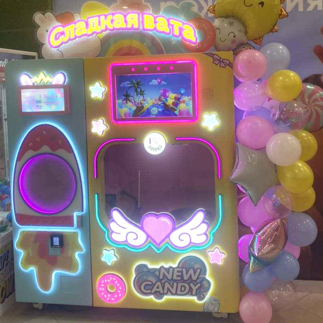Luxury Banknote Steel New Professional Automatic Cotton Candy Vending Machine