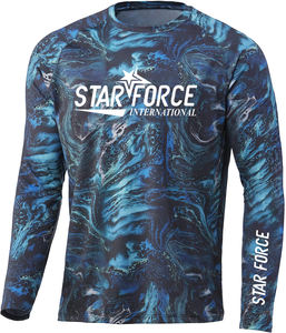 Camisa de pesca de rendimiento en blanco para hombres, venta al por mayor, secado rápido, UPF 50, manga larga, poliéster personalizado - Product Image 5