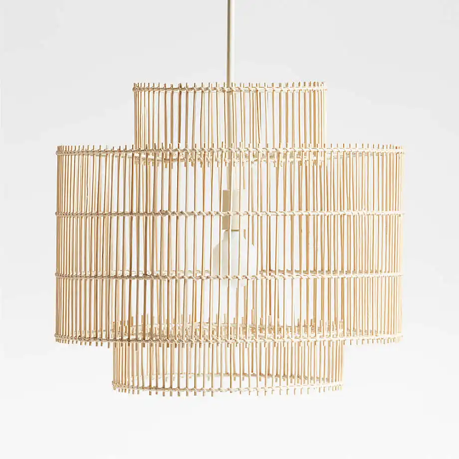 Luxurious bamboo lampshade design interlocking frames create elegance for the home that is suitable in the living room