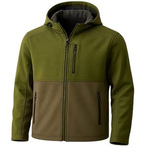 Veste Softshell à capuche personnalisée pour hommes Manteau d'extérieur de pluie à poches zippées avec logo avant Style décontracté pour l'hiver - Product Image 3
