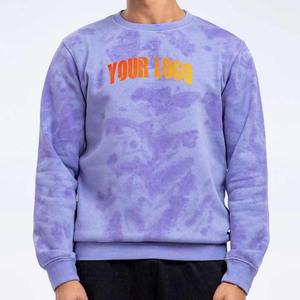 Jersey de manga larga con lavado solar de 100% algodón de gran tamaño de alta calidad, sudadera para hombre, Sudadera de cuello redondo en blanco personalizada - Product Image 1