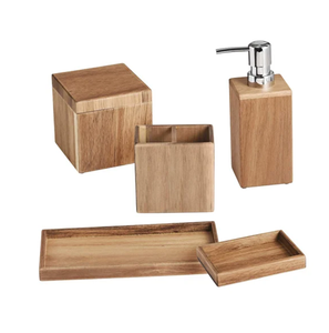 Complete Wood <b>Bathroom</b> <b>Set</b> with 3-Piece Soap and Shampoo Dispenser Direct From Household Supplier - Product Image 2