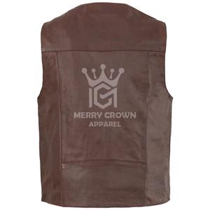 เสื้อกั๊กสำหรับนักขี่มอเตอร์ไซค์หนังแท้ระบายอากาศได้ดีเสื้อกั๊กขี่มอเตอร์ไซค์หนังแท้สำหรับผู้ชาย - Product Image 4