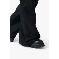 Pantalones Rave Negros con Capas de Gasa, Corte Oversize, Entrepierna Extendida