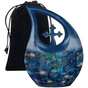 Urna de lágrima, urna de cremación de lágrima de Metal con acabado de lujo de tamaño completo para cenizas humanas, urna de lágrima para adultos para cenizas masculinas y femeninas - Product Image 4