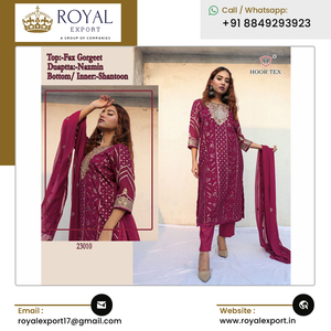 Vêtements ethniques d'excellente qualité Meilleure vente Broderie en fausse georgette et séquence Collection de costumes Salwar pakistanais - Product Image 3