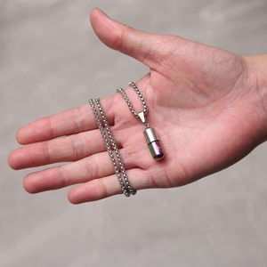 Collar de urna de Metal rosa para cenizas, joyería de cremación conmemorativa de tamaño personalizado para píldora de cápsula humana - Product Image 6