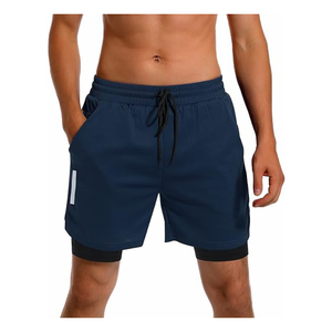 กางเกงขาสั้นผู้ชายชุดกีฬา 2 In 1 การบีบอัดจ๊อกกิ้งกางเกงสั้นสองชั้นกางเกงยิมฟิตเนสการฝึกอบรมกีฬากางเกงขาสั้น - Product Image 1