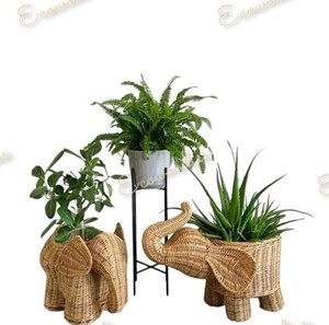 Maceta de mimbre Bohemia para interiores y exteriores, maceta decorativa en forma de Animal para el hogar, jardín, balcón, decoración para interiores y exteriores - Product Image 1