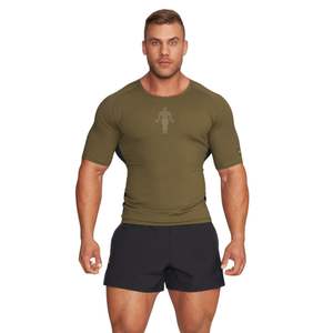 Camiseta de entrenamiento ecológica Kurt Green para hombre, ropa deportiva sostenible de secado rápido transpirable holgada para uso en el gimnasio, Golds Gym - Product Image 3