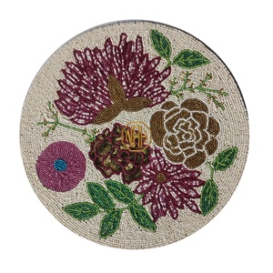Beaded Placemat Handcrafted Cotton Round <b>Table</b> <b>Mat</b> Luxury <b>Dinner</b> Setting Factory Direct Exporter Wholesale Decorative Linen Bulk - Product Image 1