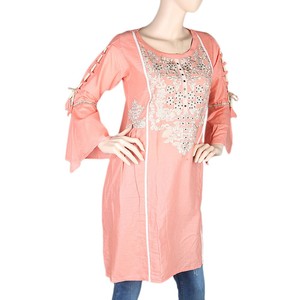 Kurti Corto Bordado para Mujer - Color Durazno - Product Image 1