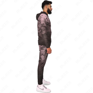 OEM Men's Summer Sportswear Track Suit Camouflage Jacket <b>Hoodie</b> Pants Camo Print Seamless Matching Tracksuit Manufacture Company - Product Image 5
