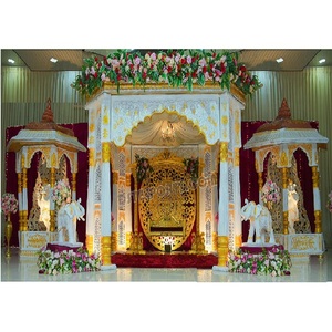 Gran decoración de recepción de Boda del sur de la India, decoración de escenario de Evento de Boda del Sur con estilo, decoración de escenario de Boda del sur de la India - Product Image 1