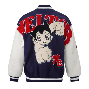 แจ็กเก็ตเสื้อกีฬาแขนยาวคอปกแบบมีกระดุมสำหรับใส่ไปโรงเรียนเบสบอลสไตล์ใหม่ล่าสุด - Product Image 2