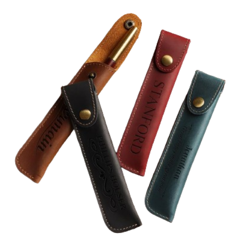 Custom Pen Sleeve Personalized Handmade Genuine Leather Pen Holder Fountain Pen Pouch Diary Accessory Gift Him Her Unisex