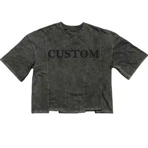Nouveau design T-shirts pour hommes coupe oversize et carrée, effet vieilli, délavé à l'acide, patchwork, grammage lourd, uniques, prix bas, soldes d'été - Product Image 1