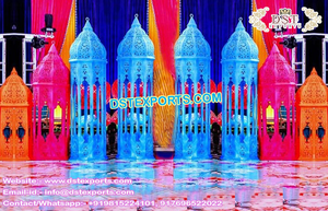 Dernières lampes marocaines à grandes fibres dorées décor de scène de mariage lampes marocaines à fibres lampes marocaines pour mariage fonction Mehndi - Product Image 6