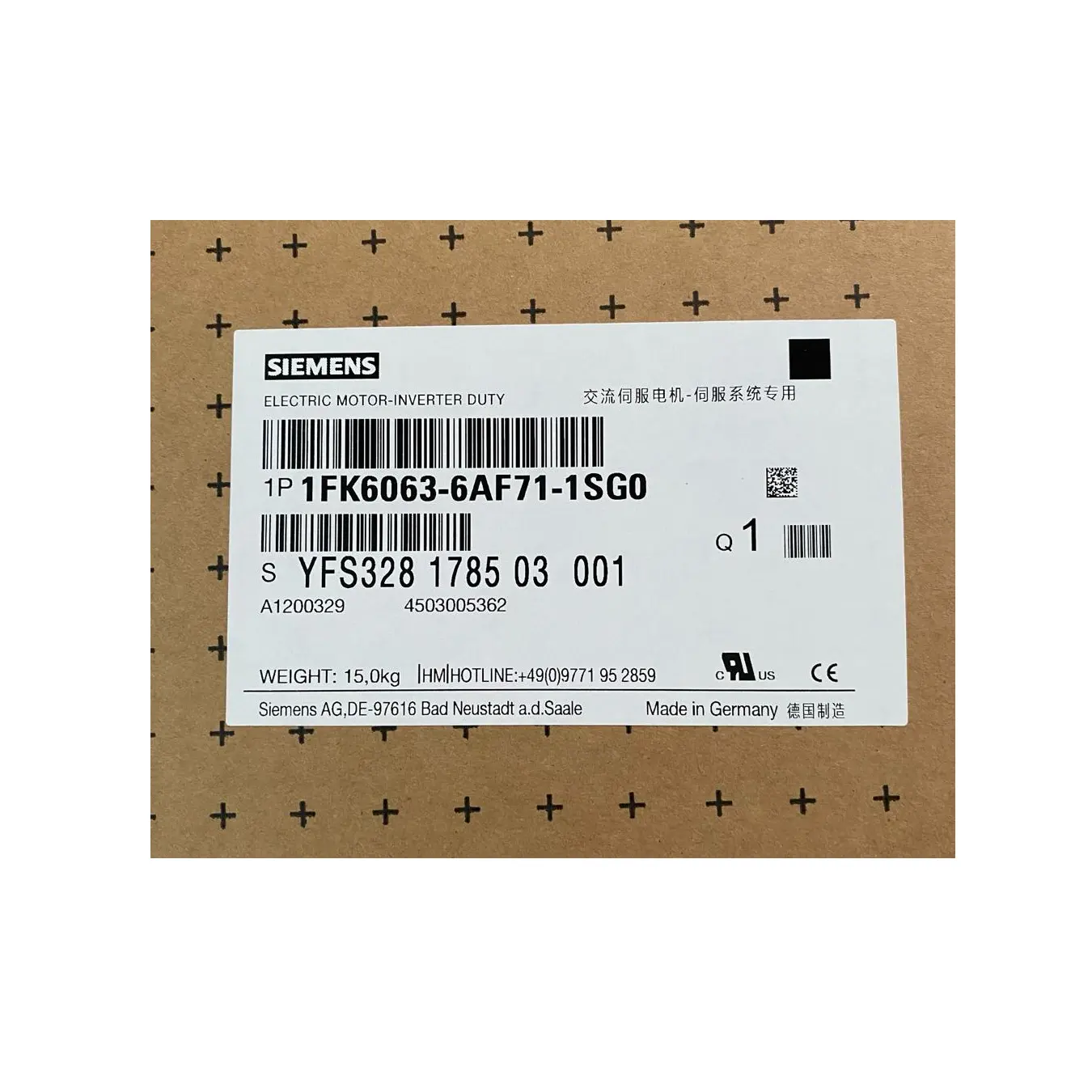 ผู้ขายที่ดีที่สุด 1FK6063-6AF71-1SG0 เซอร์โวมอเตอร์แบบซิงโครนัส 1FK6 6 เสามอเตอร์ Plc โมดูล Heavy Duty สําหรับอุตสาหกรรมโดยผู้ส่งออก