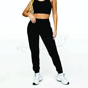 กางเกงจ็อกเกอร์เอวสูงลำลองสำหรับผู้หญิงน้ำหนักเบาสั่งทำโลโก้ส่วนตัววัสดุผ้าใบบริการซักสีเข้ม - Product Image 6