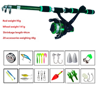Set Joran Pancing Fiberglass Ultra-Pendek 1.8m untuk Anak-Anak & Perlengkapan Pancing untuk Memancing di Laut Produk Terlaris Lintas Negara