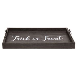 Juego de bandejas de madera New Look en color carbón con forma rectangular que muestra texto de Hocus Pocus Ideal para reuniones temáticas - Product Image 1