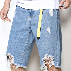 Vente en gros Short d'été en denim déchiré pour hommes Short en denim décontracté tendance Short de détresse - Product Image 1