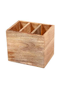 Porte-couverts en bois floral avec poignée aspect naturel - Product Image 4