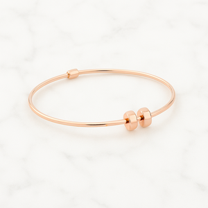 Bracelet jonc unisexe en or véritable 18 carats au design géométrique élégant pour les amoureux, pour mariage, fête, anniversaire, bijoux religieux chrétiens - Product Image 5