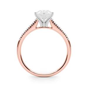 Solitario de diamante con corte de corazón con acentos Anillo de compromiso para mujer - Product Image 2