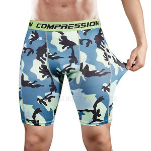 Shorts de compression respirants à motif uni style urbain, design personnalisé, vêtements de fitness de qualité pour hommes, taille élastique, prix bas - Product Image 3