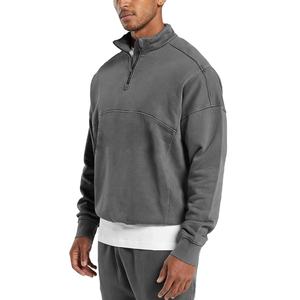 Vente en gros 100% sweats délavés à l'acide sweats à capuche personnalisés sweat-shirt à demi-fermeture éclair unisexe sweats à capuche en molleton de coton lourd 2025 - Product Image 2