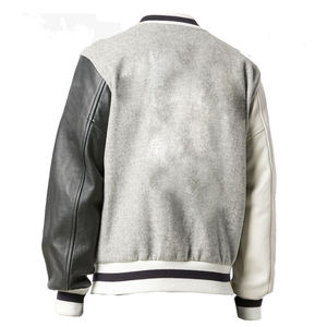 Veste universitaire pour hommes 100% coton avec manches en cuir brodées College Baseball Letterman Varsity Jackets - Product Image 2