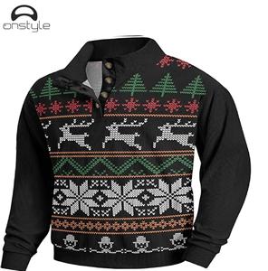 All Print Sublimation <b>Christmas</b> Sweatshirt Polyester/Cotton Eco-Friendly Quick Dry Soft Fleece Fabric Festive Design Winter - Product Image 1