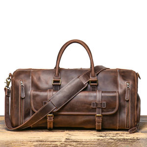 Bolsas de viaje de cuero Borgoña de alta calidad, fabricante de bolsas de lona de almacenamiento profesional para exteriores para viajeros - Product Image 6